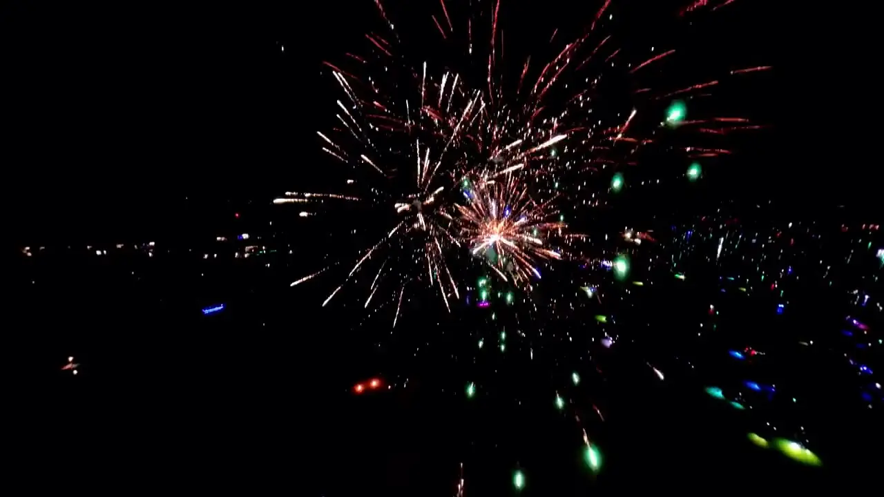 Still from July 4th Fireworks, an aerial drone film by Stoop 360